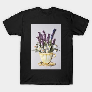 Printed Paper Quilling Art. Lavender flower art.Daisy flower art.Motherday gift. T-Shirt